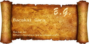 Bacskai Gara névjegykártya